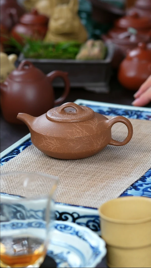 茶壶紫砂晴*24目黄降坡 周盘 全手工 配礼盒
