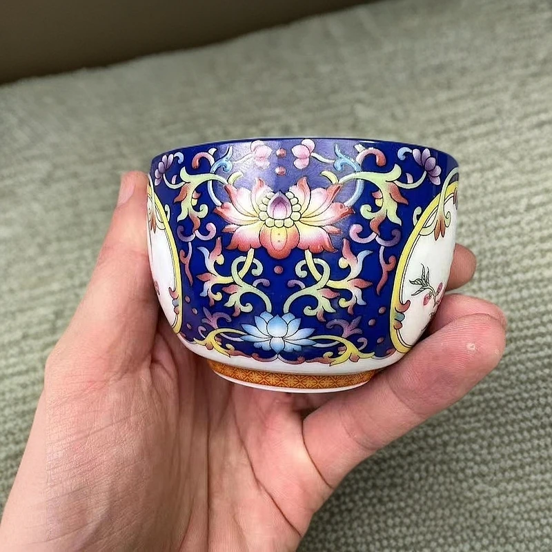单杯-珐琅彩禅定杯（蓝）2343