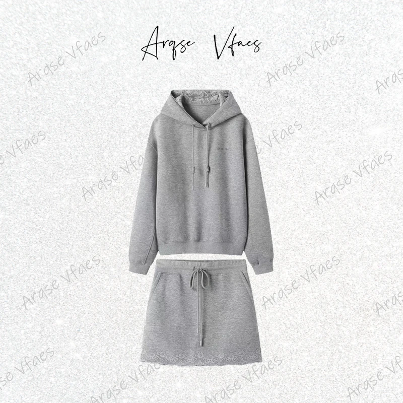 [ARQSEVFAES正品]—2025秋款落肩袖宽松抽绳连帽卫衣女AR833002