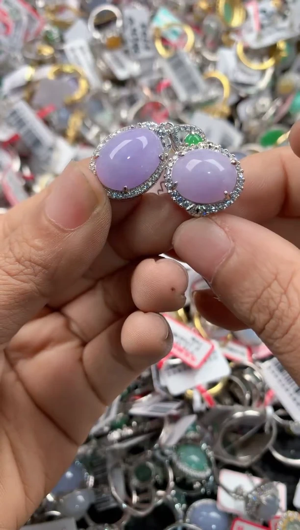 银S925镶嵌戒指翡翠10            1