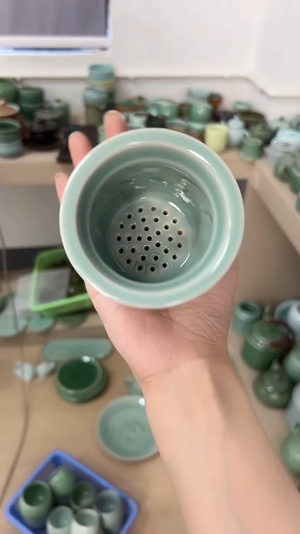 龙泉云间青瓷小米茶器