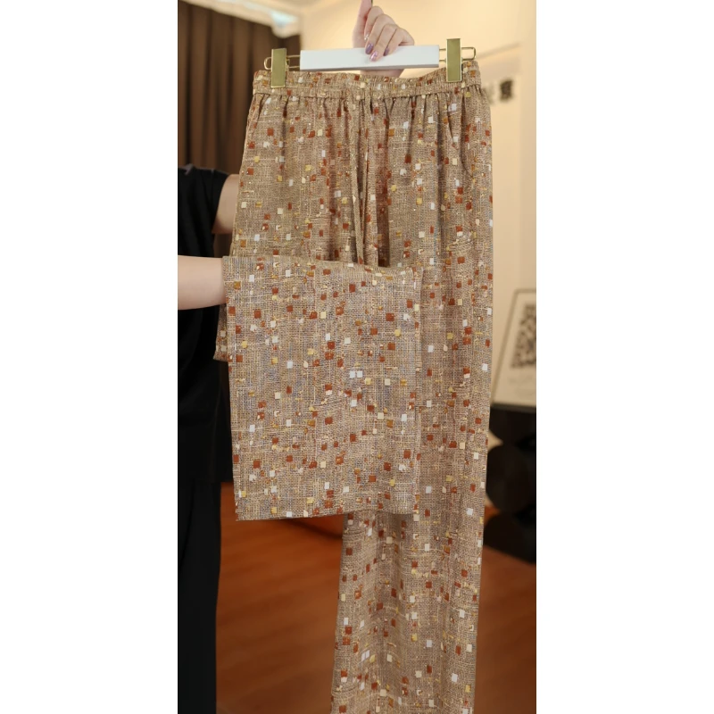 K34 新款缎面宽松休闲百搭阔腿裤-77