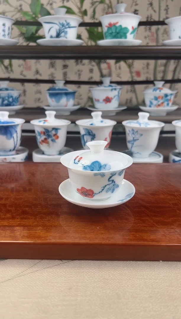 全品山茶花80ml三才盖碗