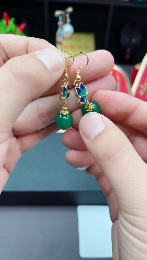 【闪购商品】玛瑙/玉髓耳钉银S925镶嵌337000