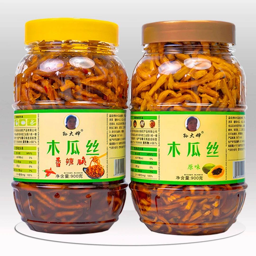 广西特产香辣木瓜丝农家腌菜瓶装酱菜辣椒脆口开胃下饭菜