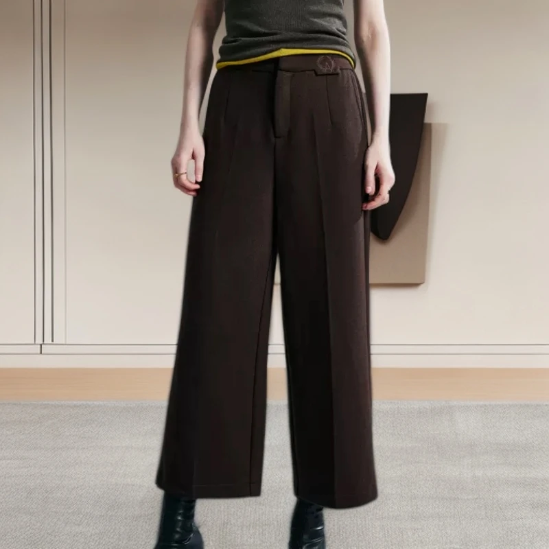 【1000裤子】薇乐女装高弹显瘦秋冬复古休闲裤阔腿裤九分