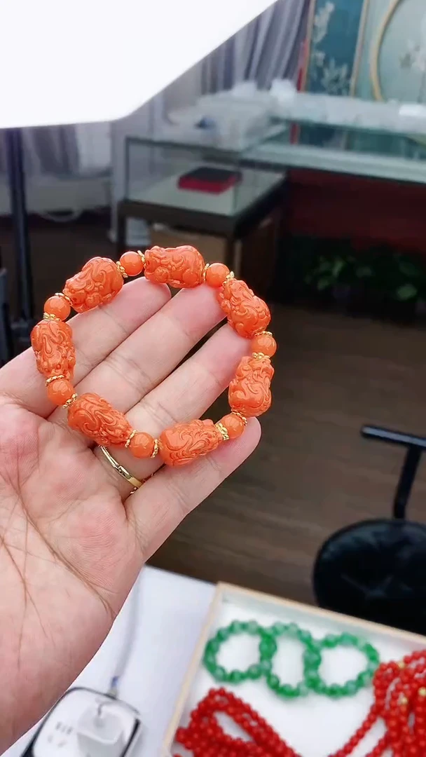 【闪购商品】翡翠手链14K金镶嵌S74手链