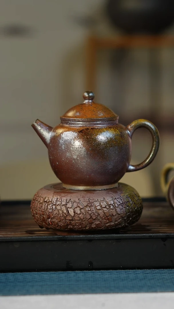 茶壶紫砂柴烧紫砂天青宫灯220cc