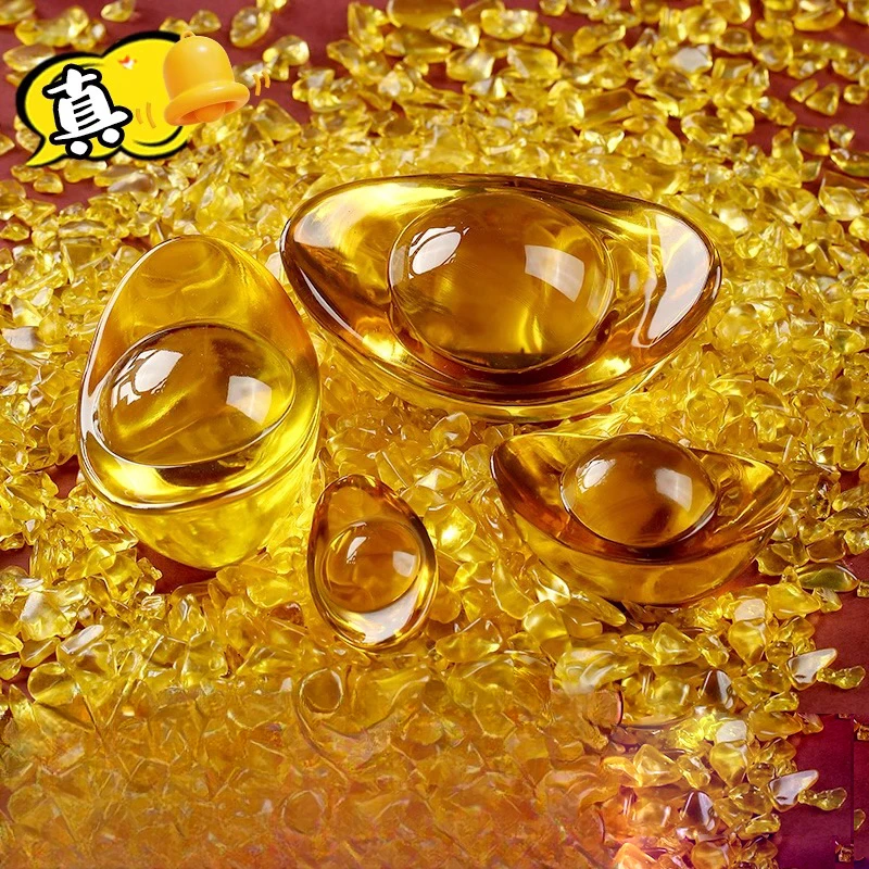 水晶摆件聚宝盆配件琉璃diy配件水晶碎石装饰品