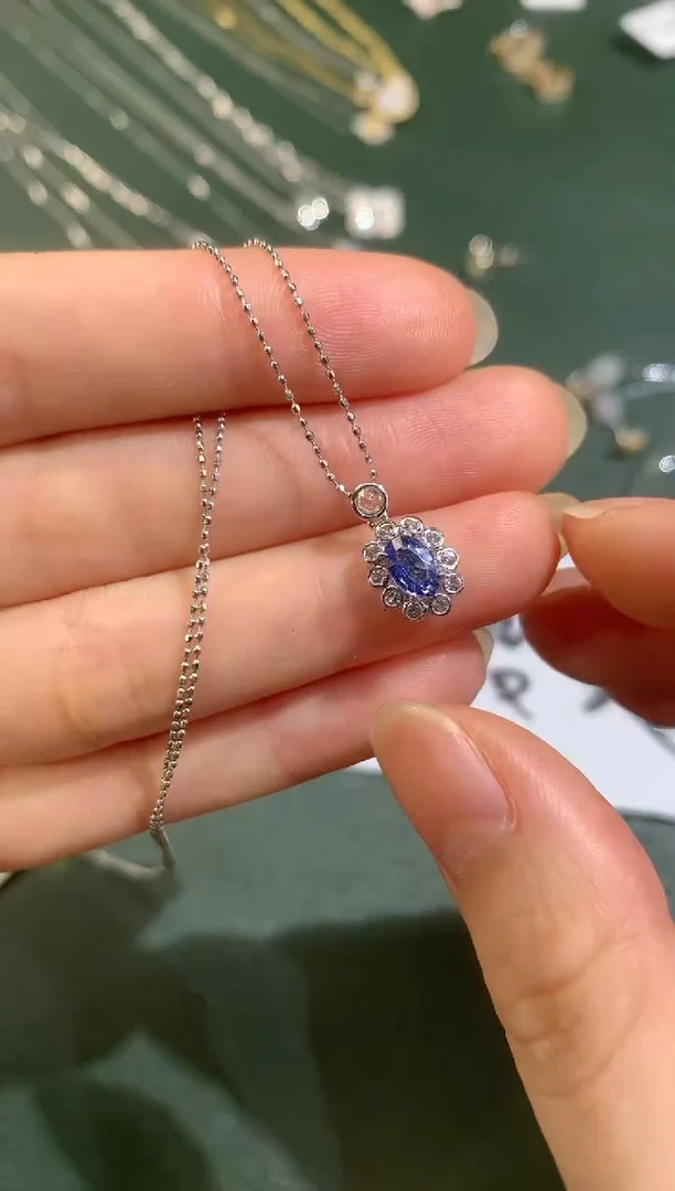 蓝宝石套链18K金镶嵌D813|2980