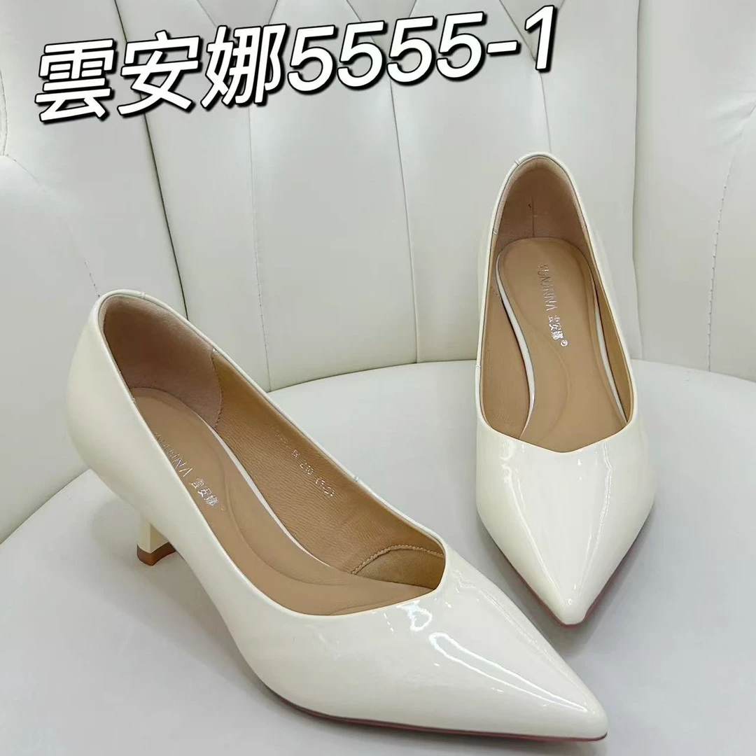 YUNANNA/雲安娜2025春季时尚舒适气质百搭细跟漆皮高跟鞋5555-1