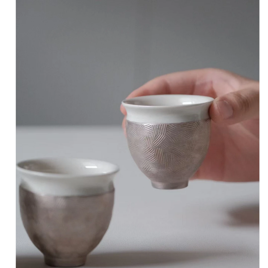 【溪元茶事】银釉杯纯手工 容量60ml 流光系列 主人杯（直播间同价）