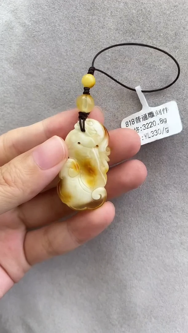 裸石琥珀未镶嵌10927132-手机坠