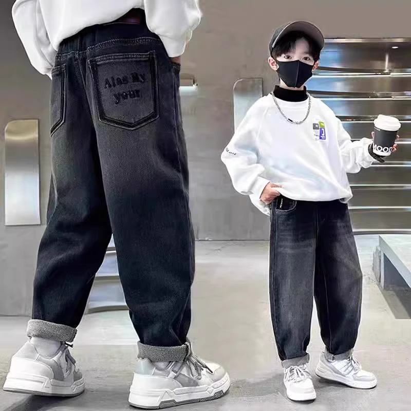 2025年春款新款儿童牛仔休闲运动裤