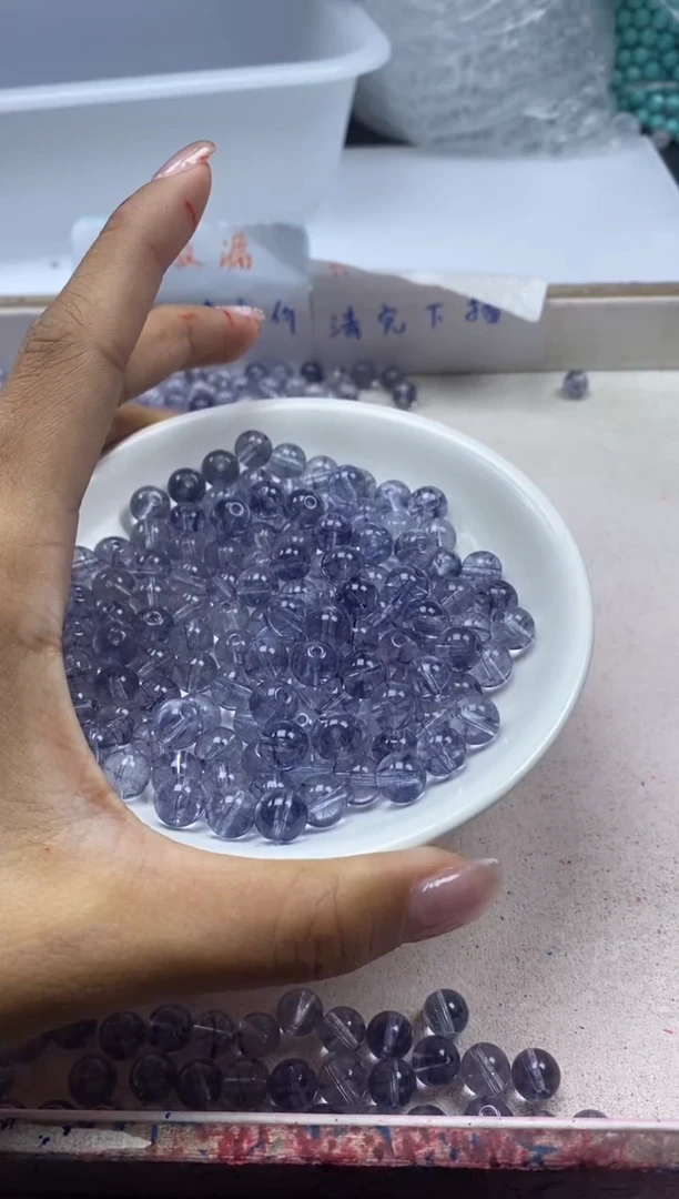 【闪购商品】水晶颈饰未镶嵌w2463蓝托帕8mm*25颗