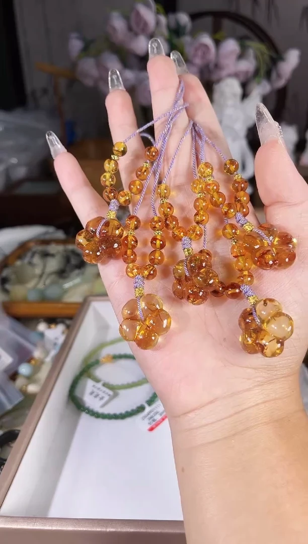 琥珀（花珀）项链未镶嵌多样性发货其一孤品默认微瑕