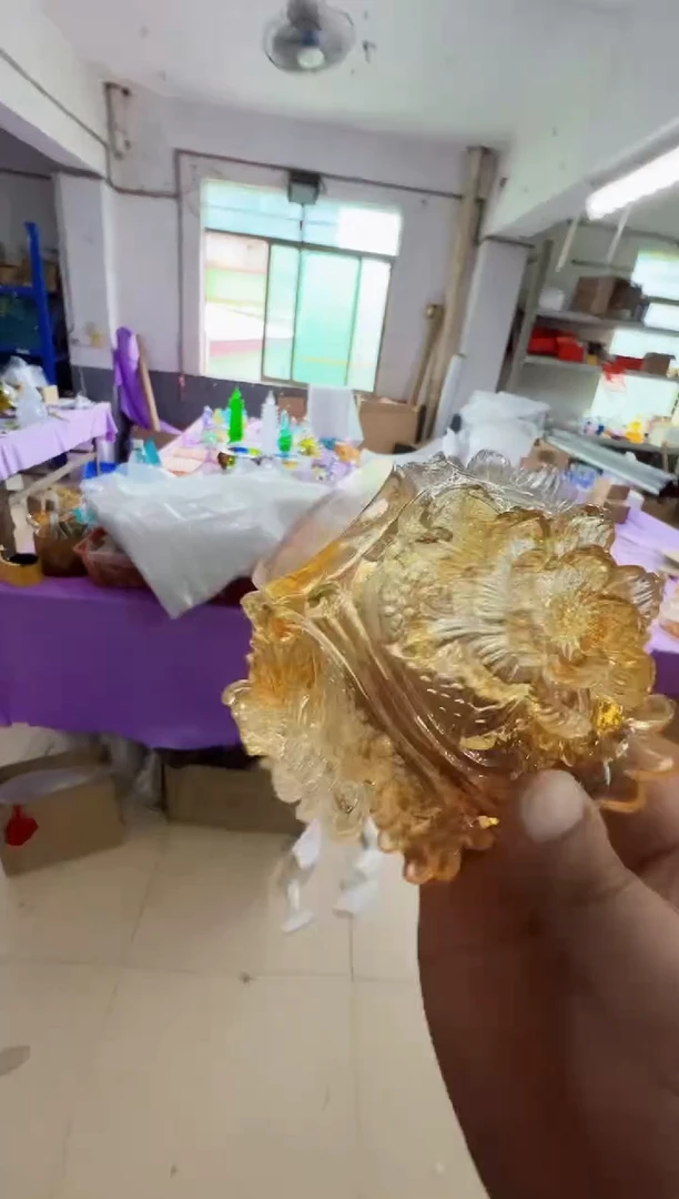 手工艺品琉璃古法琉璃果盘摆件
