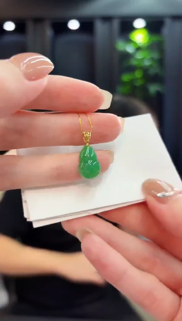 吊坠(不含链)18K金镶嵌翡翠 缅料A货/支持复检/一件