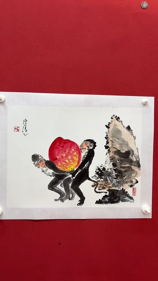 国画手绘原稿-徐庐陵-猴1.5平尺
