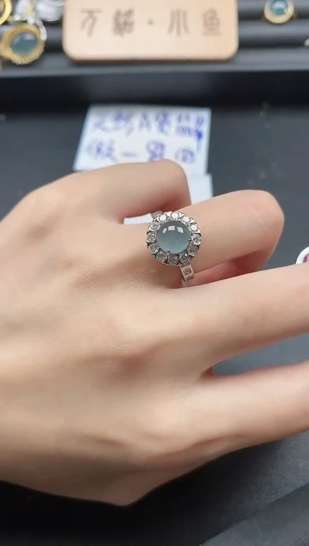 翡翠戒指银S925镶嵌51151