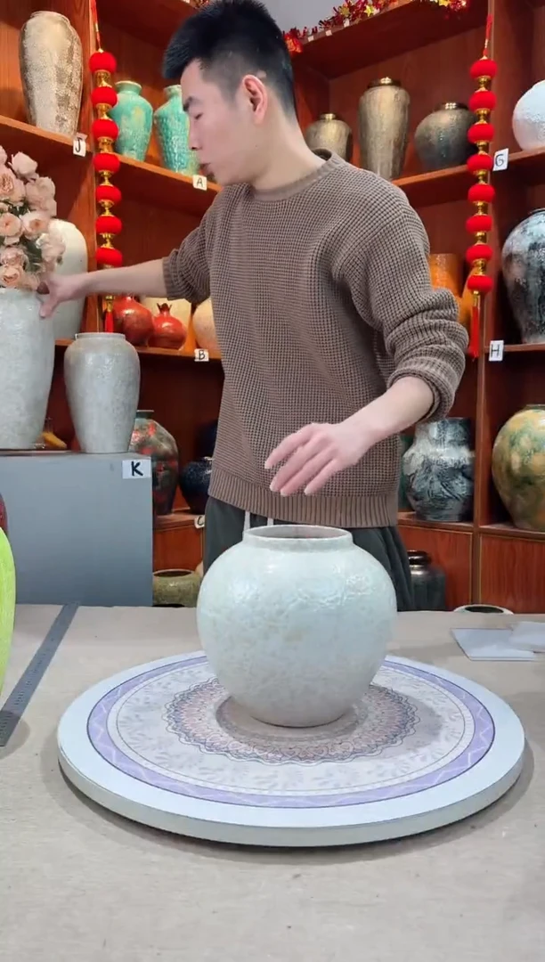 【闪购商品】瓶陶瓷花瓶 无花 茶白小号