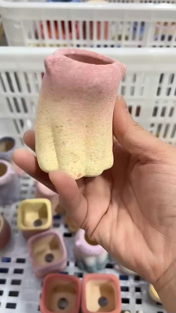 麦饭石粗陶多肉花盆口径3*6.5