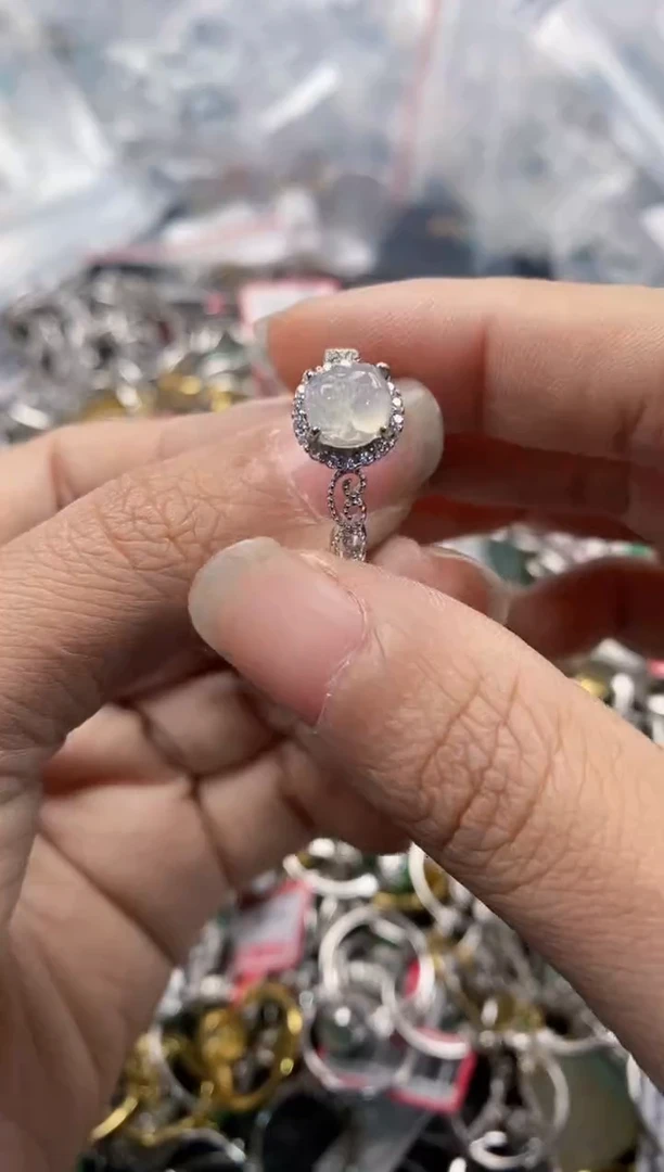 银S925镶嵌戒指翡翠888---2