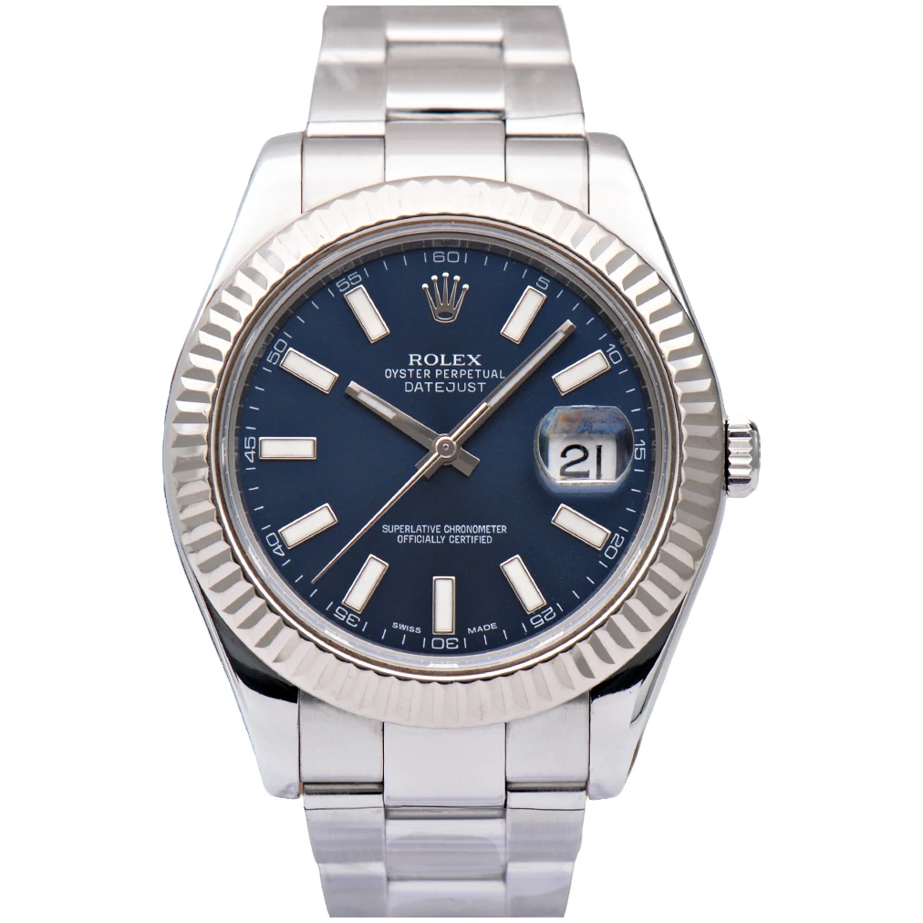 99新 Rolex/劳力士 日志型116334蓝盘条丁41mm自动机械男表