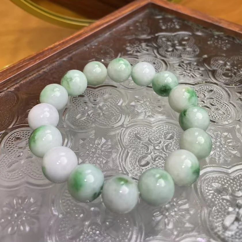 翡翠阳绿12mm手链 多样性发其一