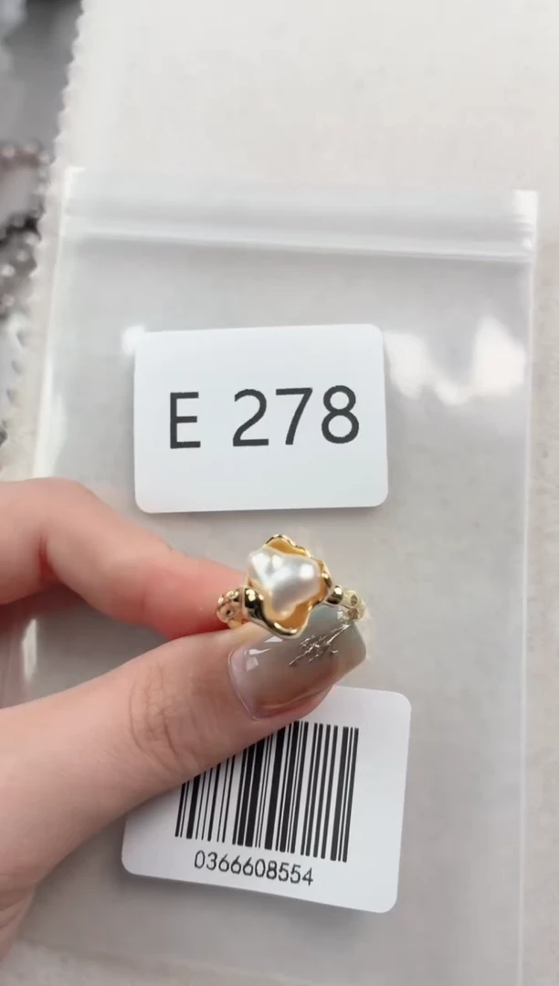 银S925镶嵌戒指海水珍珠E278