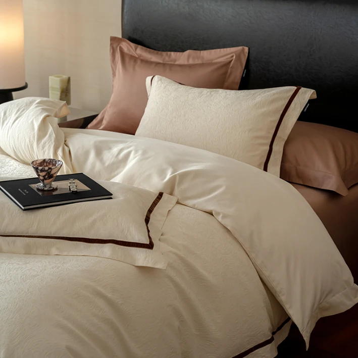 复古简约风丨纯棉全棉四件套2025新款浮雕轻奢春秋季床单被套床品