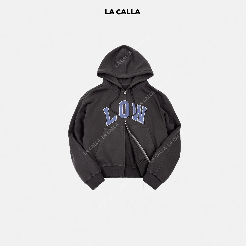 LA CALLA松弛复古字母口袋拉链卫衣外套YY-AV6931
