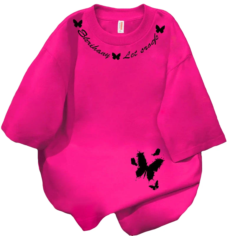 美式复古潮牌印花字母圆领短袖T恤男女春夏宽松情侣男士夏季t恤