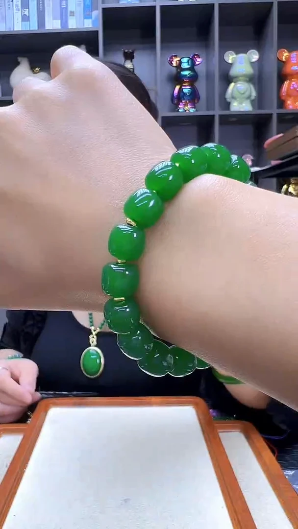 翡翠14K金镶嵌颈饰丹丹diy劲饰