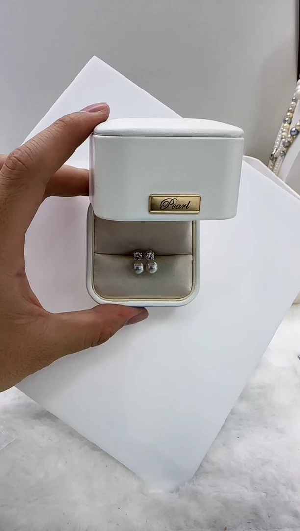 【闪购商品】海水珍珠DA银S925镶嵌a622 灰珠耳钉7