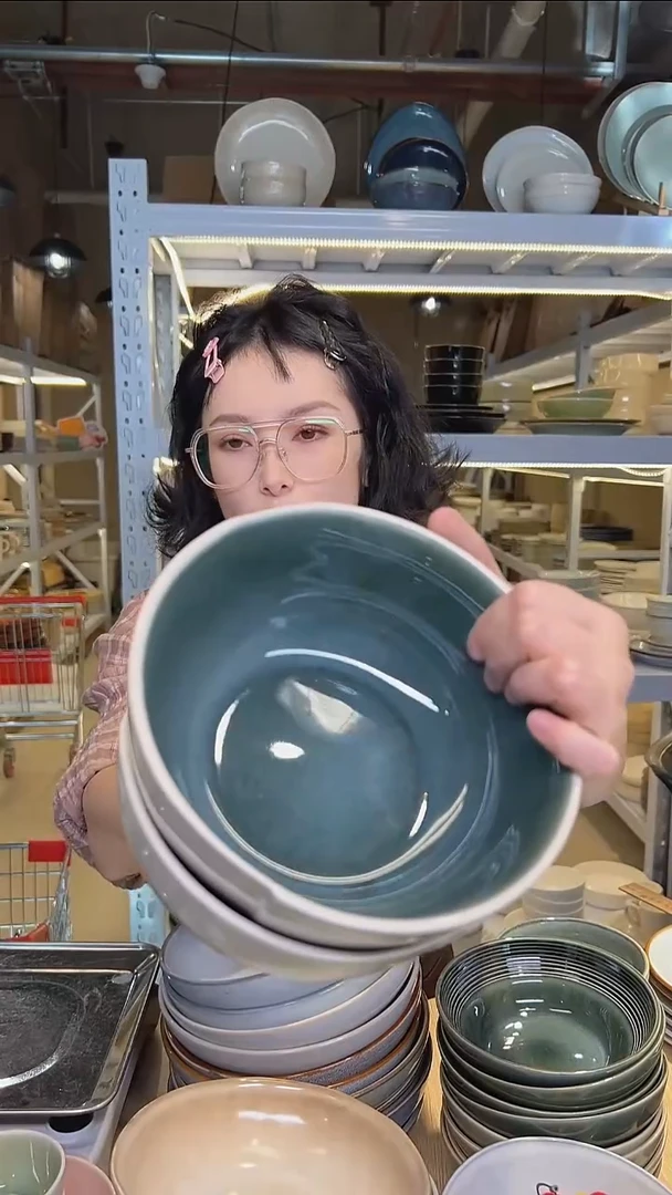 瓷92外贸尾货高温釉下彩陶瓷餐具默认微瑕