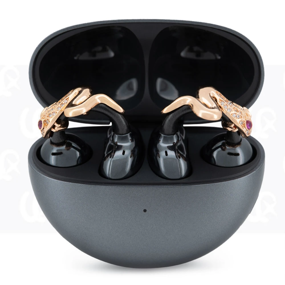 耳机配饰爆款蛇来运转款适用于华为FreeClip耳机钻扣配饰