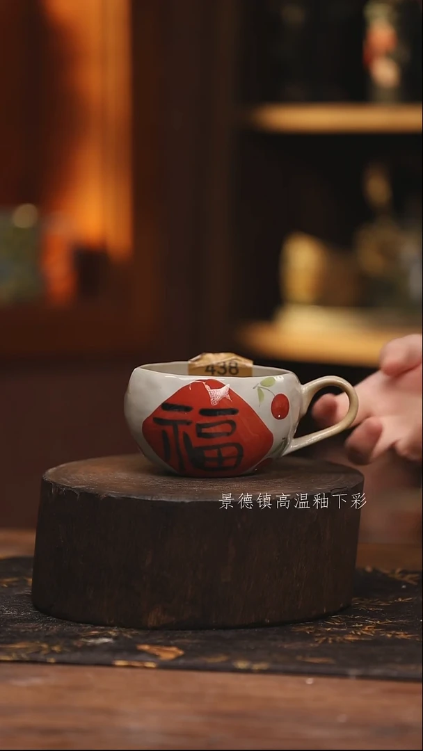 陶瓷景德镇高温釉下手绘陶瓷@L438@