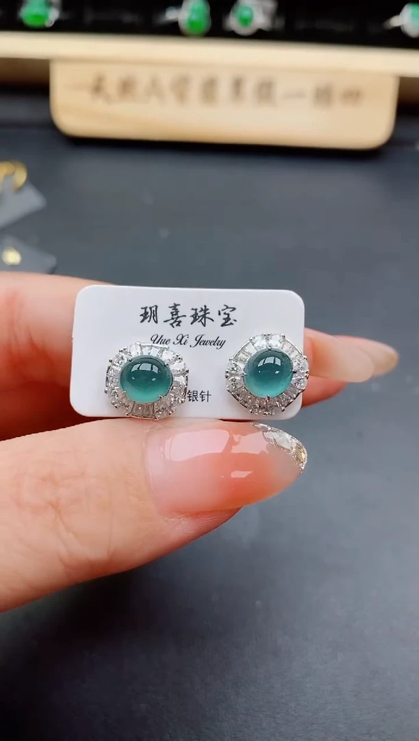 银S925镶嵌戒指翡翠1