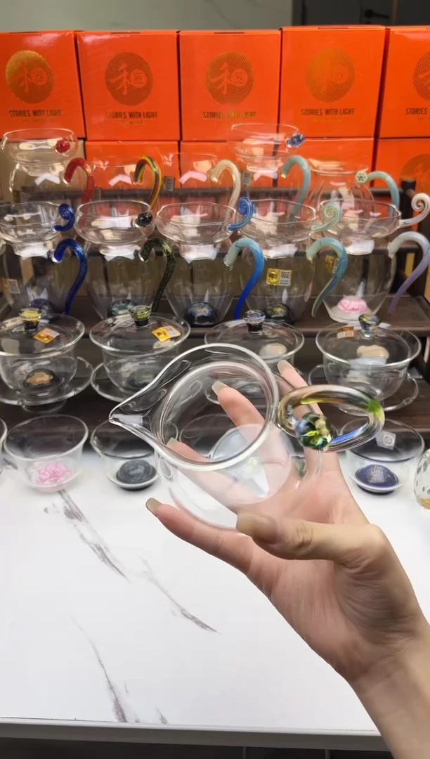 手工艺品玻璃禾器浮莲迷翠