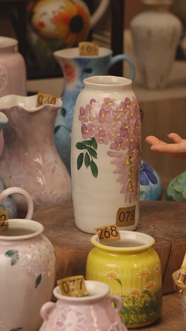 陶瓷景德镇设计师手作花器摆件侘寂风@M079@