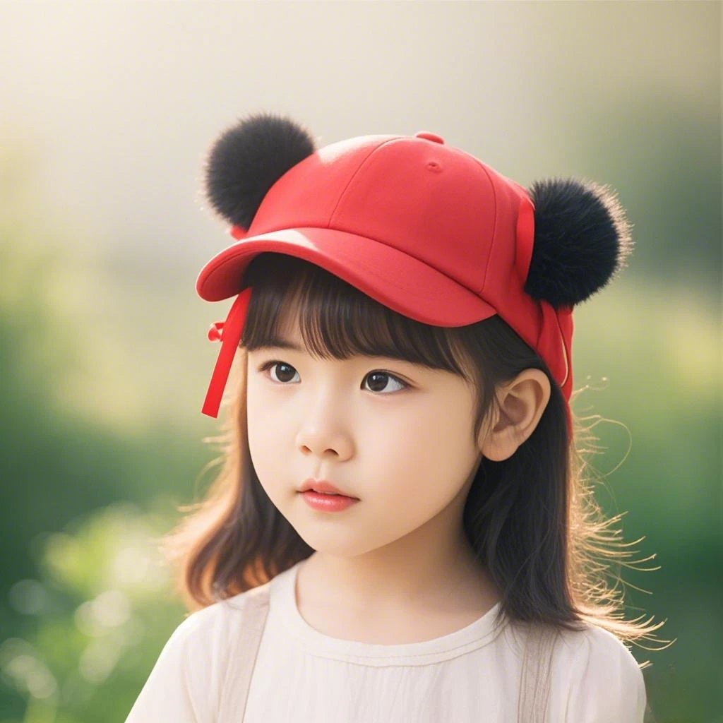 春夏季儿童帽子时尚洋气魔童哪吒发髻鸭舌帽春天遮阳防晒棒球帽