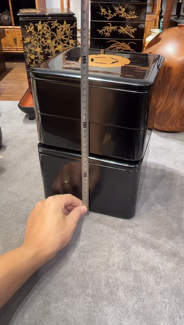 素修 双盖四段  大漆漆器大漆漆器