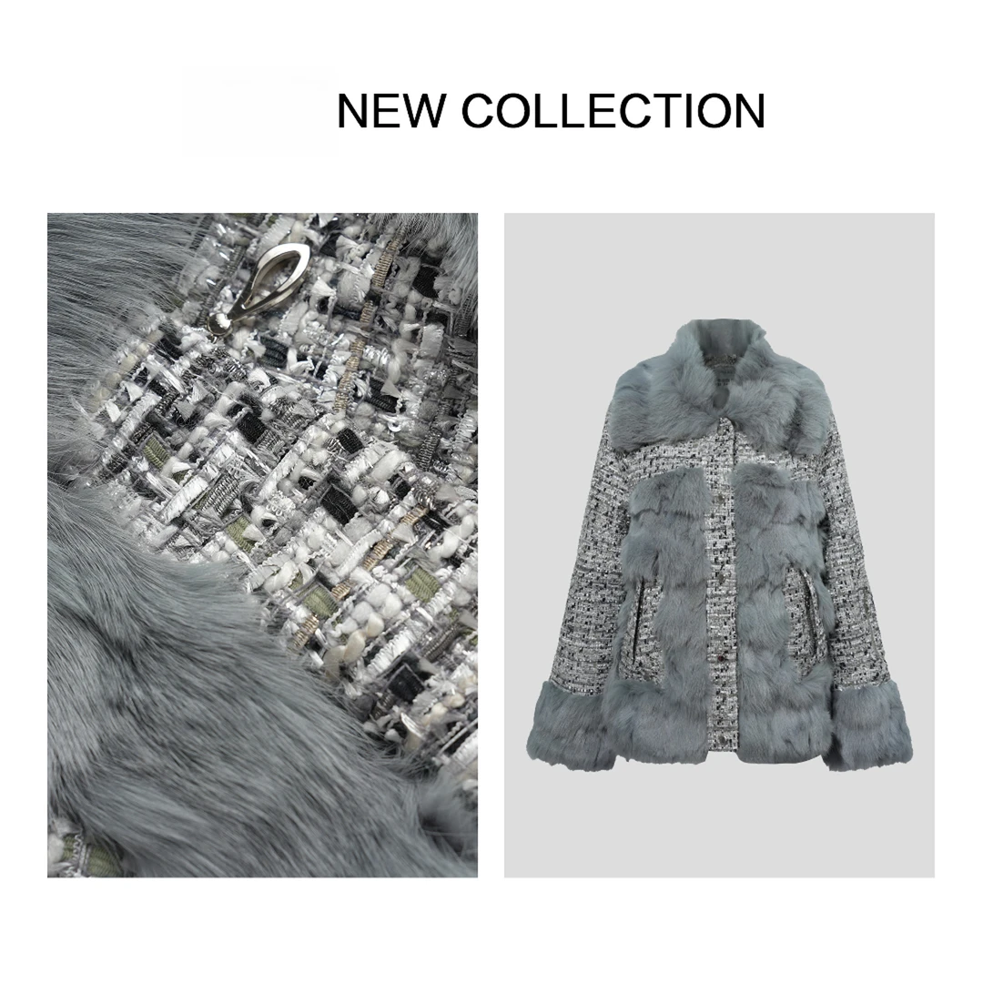 【小依专享】ZG335008B简约大气小香风毛毛鹅绒服羽绒服-5008短款