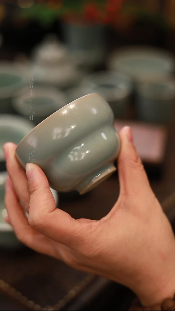 【闪购商品】杯0673一级品柴烧清凉寺天青葫芦杯