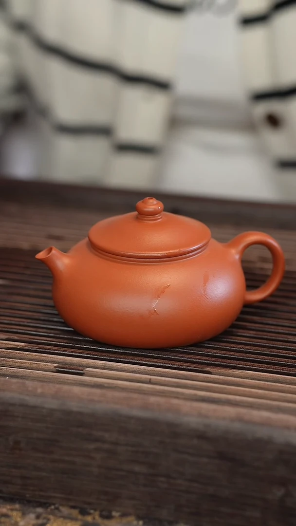 茶壶紫砂寒江 朱泥 180cc