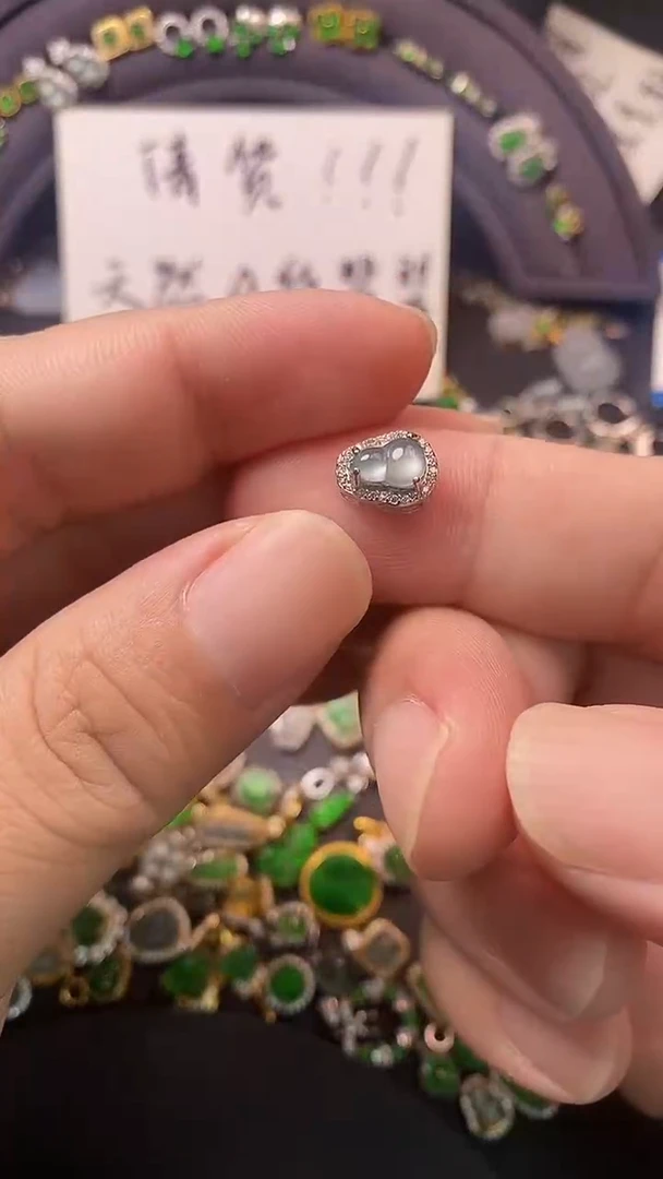 吊坠(不含链)银S925镶嵌翡翠1