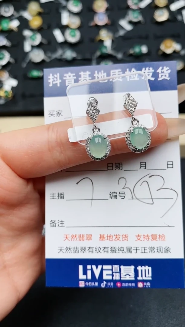 【闪购商品】翡翠耳饰银S925镶嵌............