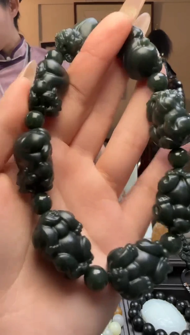 【闪购商品】和田玉青玉貔貅未镶嵌手串