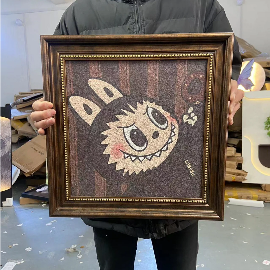 拉布布卡通玄关装饰画桌边柜摆画可爱儿童房装饰画4040